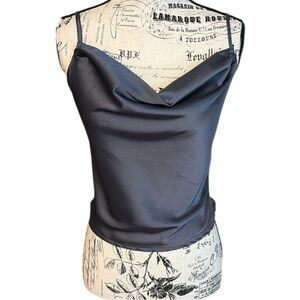 Dress Forum Gray Fitted Camisole Top Cropped Smocked Size M New